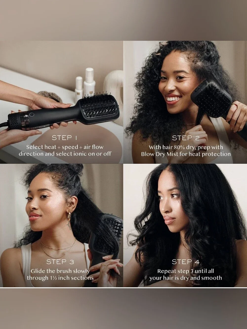 Kristin Ess Blow Dry Hair Brush - 1500 Watts: Volumizing, For All Hair Types, 1